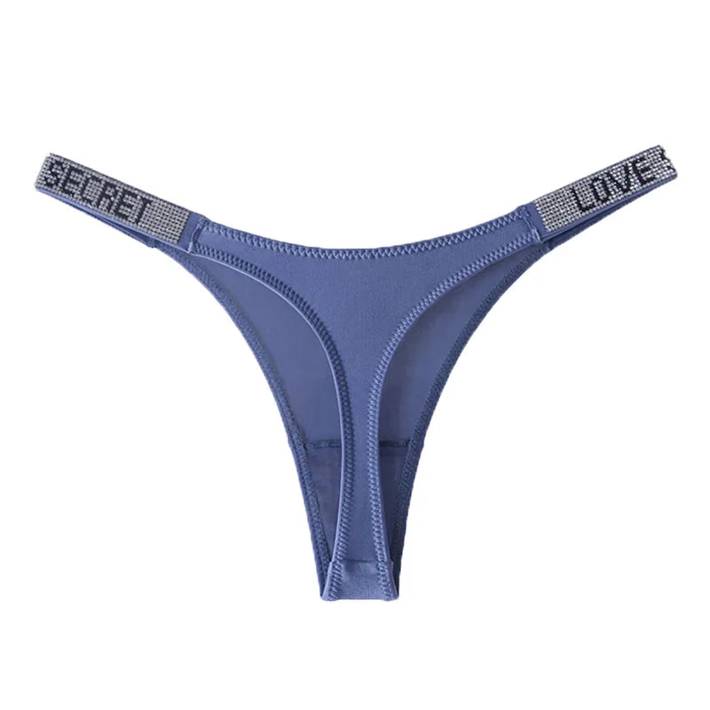 Damen-Unterwäsche 2025: TWTZQ Low Waist elegant Panties Women Thongs Rhinestones Letter - Diamonds G-string Sports Thong Shorts Briefs T-back Fitness S-XL Collection