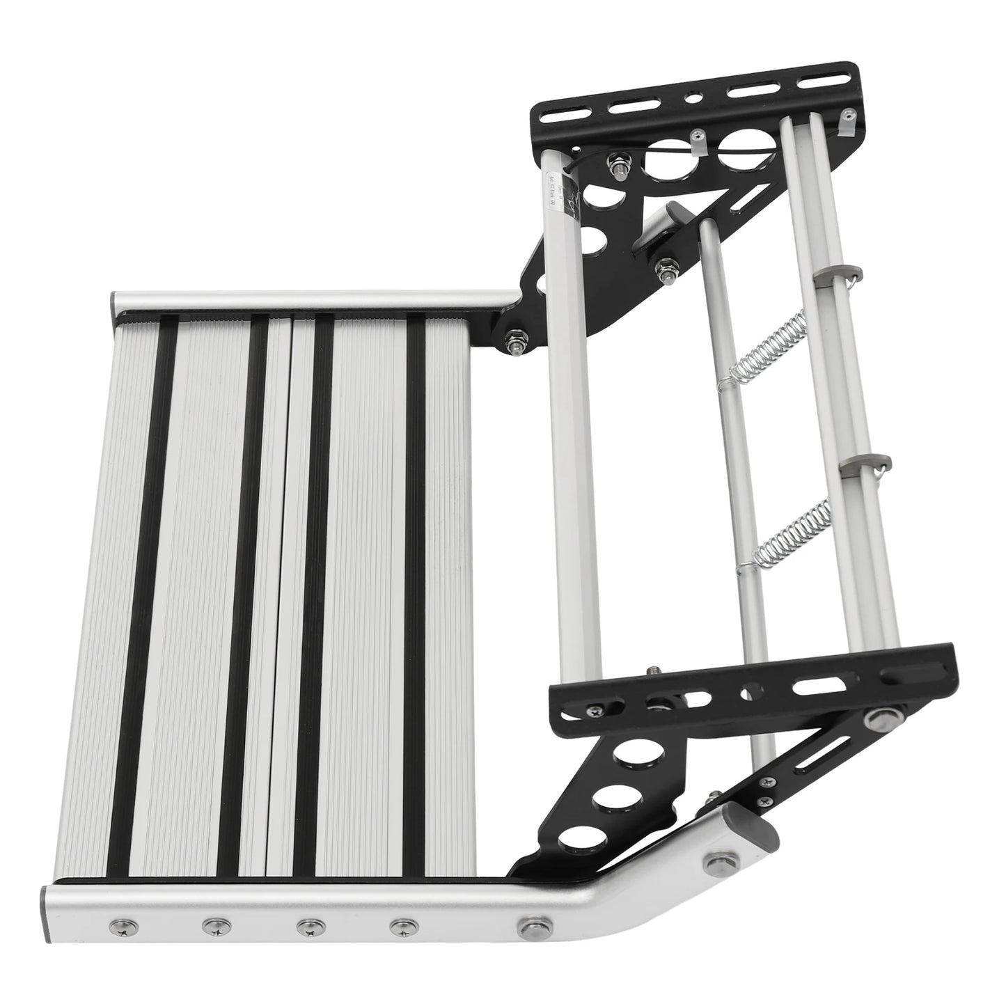 Bymaocar Treaptă manuală pentru rulotă cu lumină LED de 12V, treaptă pliabilă manuală din aluminiu, pentru rulotă și rulotă