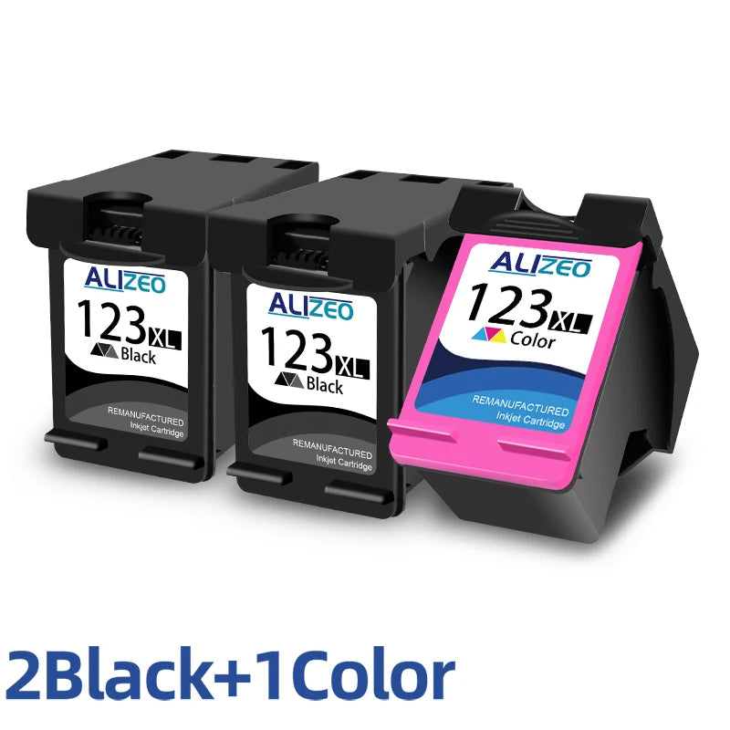 Tintenpatrone 2025: ALIZEO 123 XL 123XL Premium Black Color Remanufactured - Ink Cartridge HP123XL HP123 HP Deskjet 2130 2131 Printer Collection