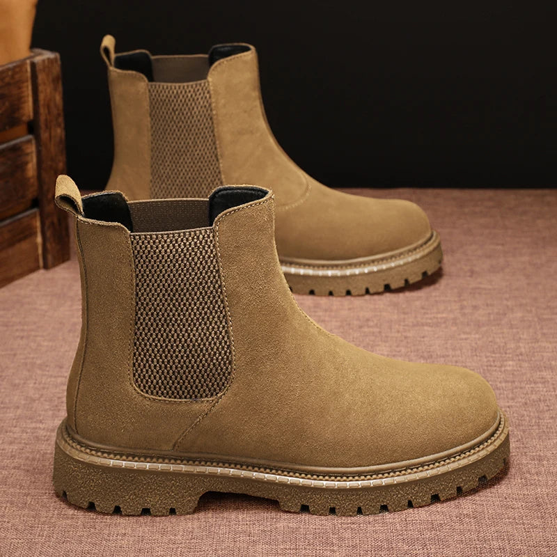 YeinshaarsCN HighTop Leder Stiefeletten Vielseitige - Knöchelhoch, Leder, Reißverschluss