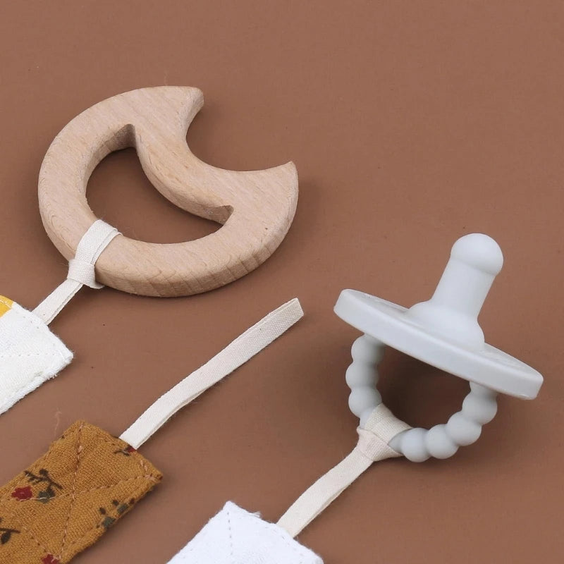 Schnuller-Clips 2025: Soft-Cotton Pacifier-Chain - Baby Shower Collection