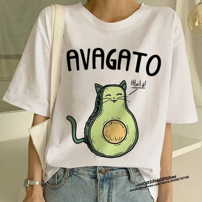 Women T-Shirt 2023 Summer Leopard Heart Print T Shirt Women Casual White Tops Loose Short Sleeve Tshirt Camisas Mujer