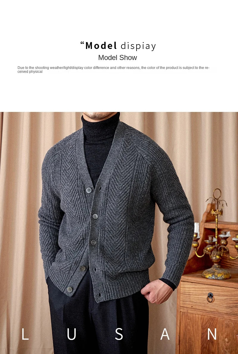 Heritage Vintage Wollcardigan V-Ausschnitt - Slim, Warm LXL