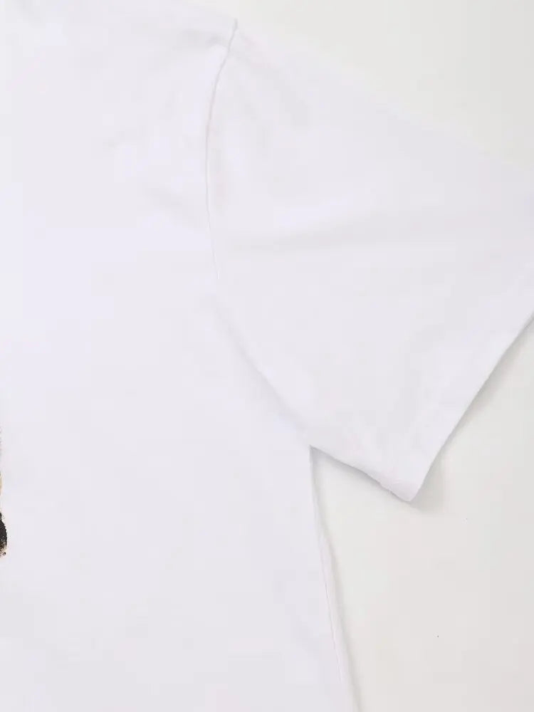 Print T-Shirts Woman Summer 2024 Short Sleeve Top Y2k Basics Letter Tops O-Neck Women Tops Women's Graphic T-shirt