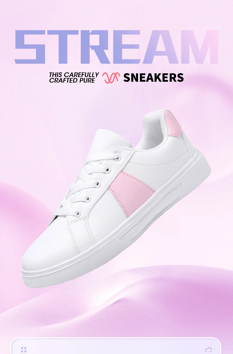 Men's and women's sneakers Casual Shoes Women's flats Lightweight leather breathable shoes Women's white sports walking shoes