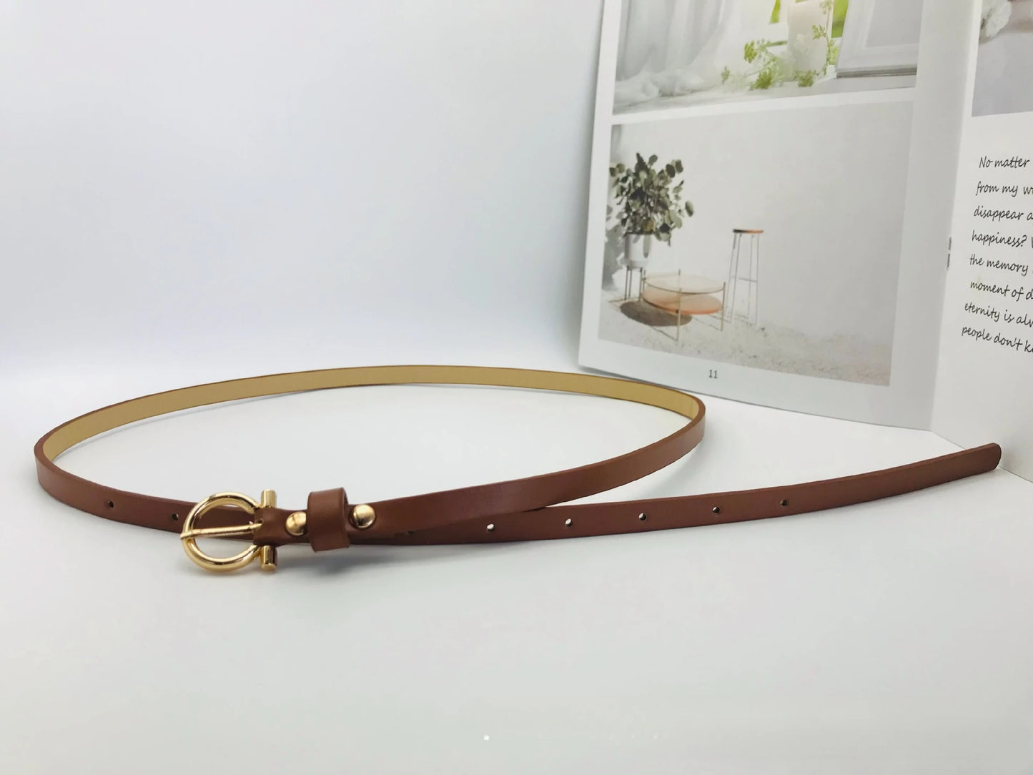 Trendy New Simple Women's Belt Versatile Retro Thin Waist Belt Korean Style for Suit Dress Multiple Colors Available