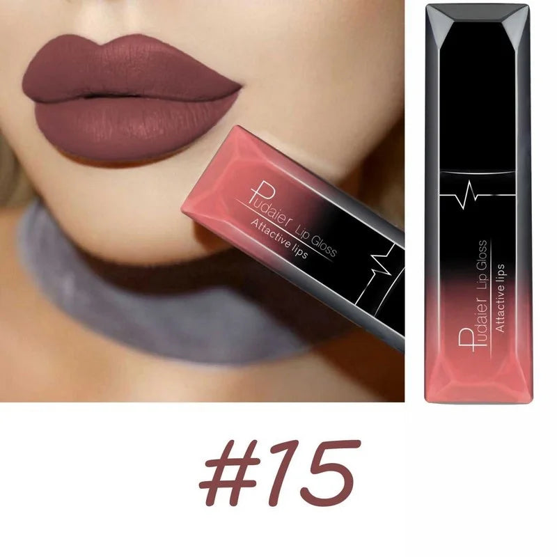 Best Lip Makeup 17 Color elegant Matte Long Lasting Lipgloss Liquid Lipstick Lip Cream