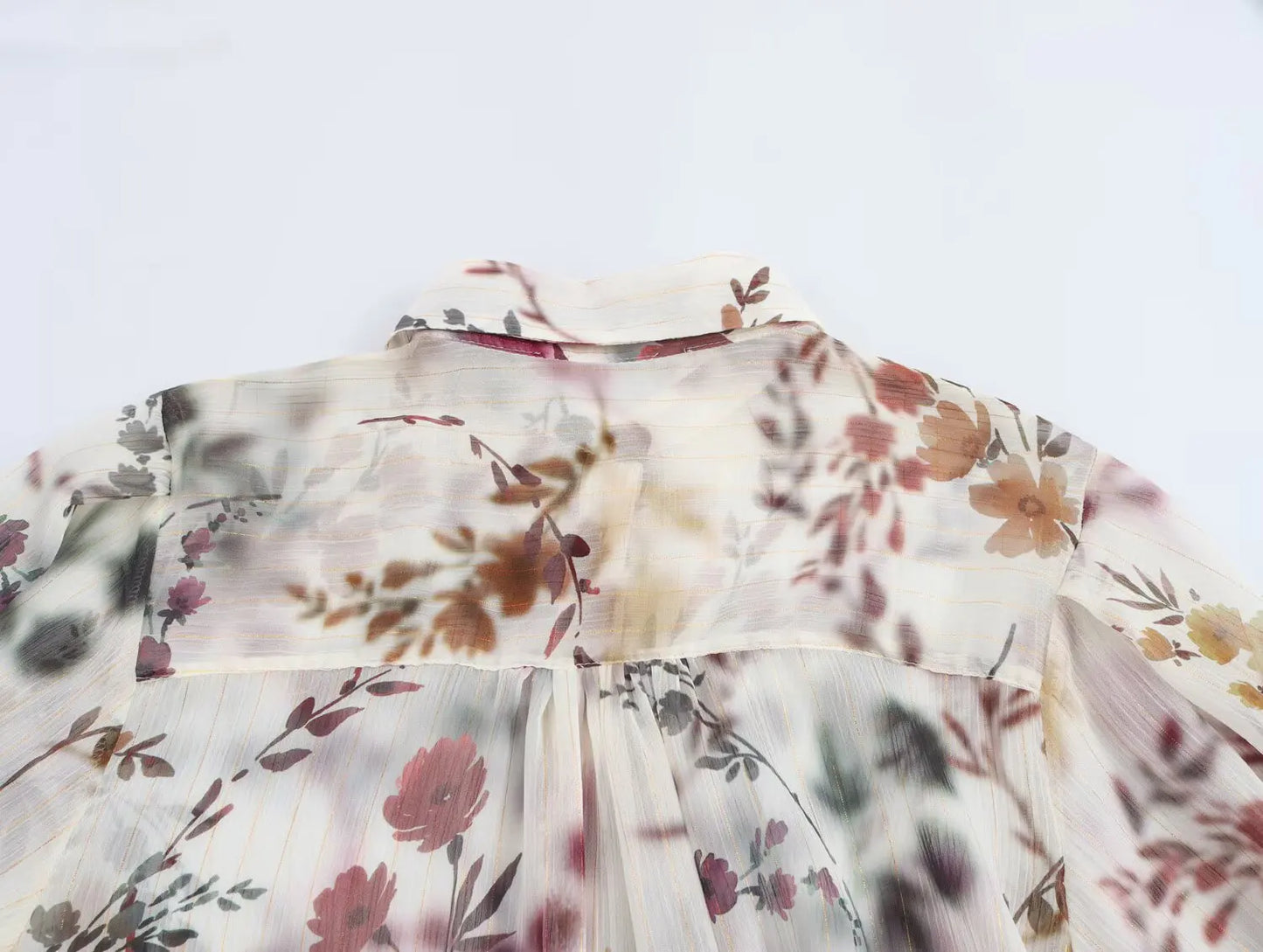 ZBZA Women's Floral Print Loose Shirt Lapel Ruffle Sleeves Single-breasted Casual Retro Blouse Spring Summer New Female Chic Top