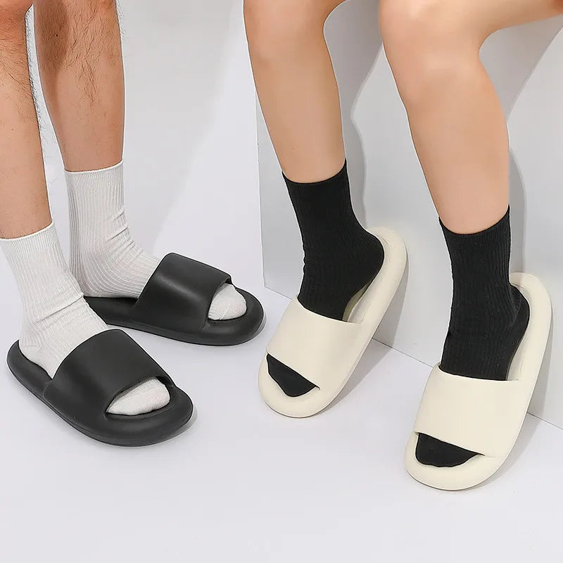 New Soft EVA Slippers Couples Home Slipper Outdoor Beach Summer Sandals Bath Men Flip Flops Non-Slip Women Thick Sole Shoes