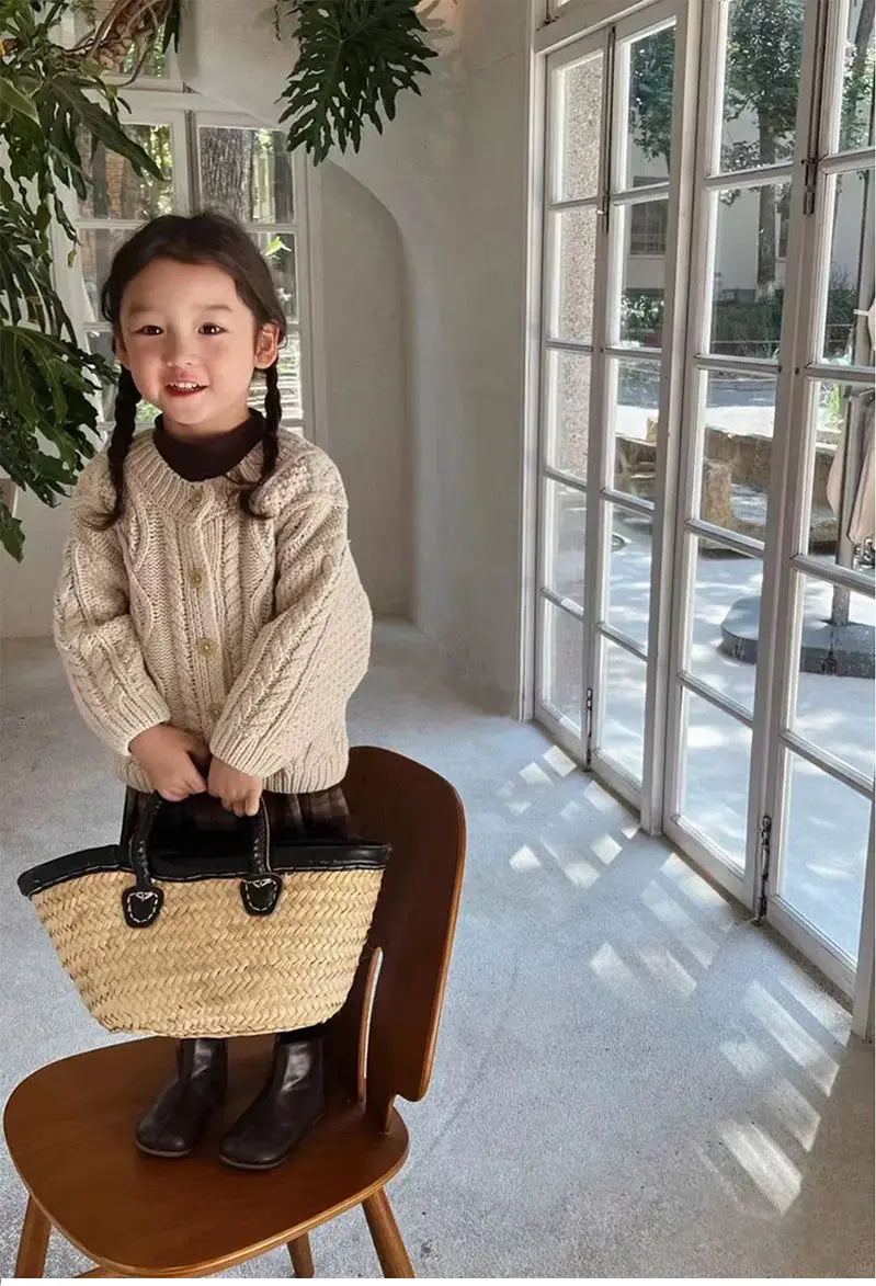 BabyStyle Strickjacke Mädchen Rundhals - Rot Gr.3-6 Unisex