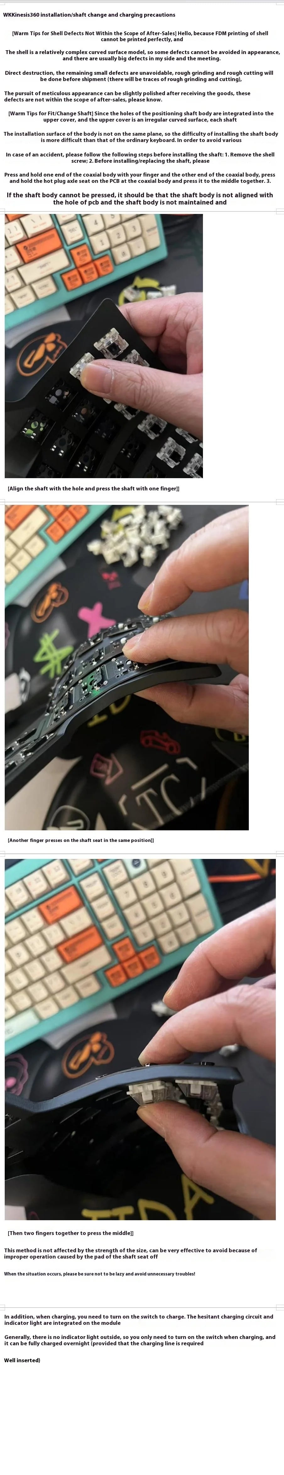 waizowl WK Kinesis Split-Tastatur - 61 Tasten Hot-Swap 2.4G