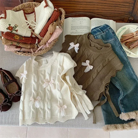 Koreanische Kinder Strickweste - Dicke Weiche Wolle Gr 1-3y