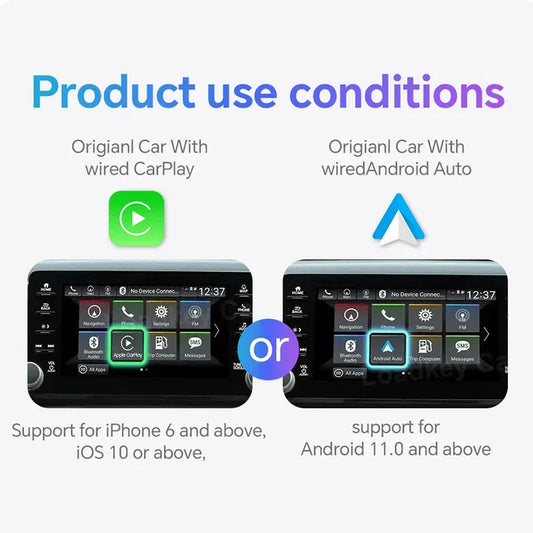 XUDA 2in1 Drahtlos CarPlay AI Mini Box 2025 - Android Auto Box Plug Play - Automatisch Verbindung Kompatibel 99% Autos Auto Radio - Golden Bridge Store