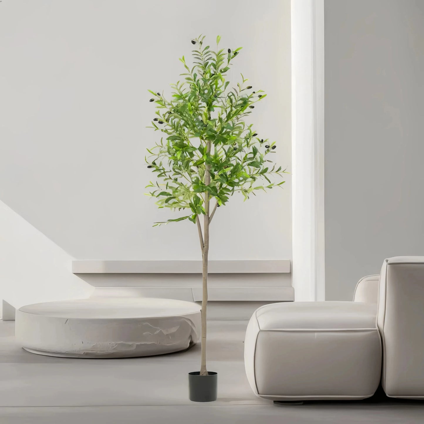 Măslin artificial 4/5/6 FT - Plantă artificială cu fructe, decorațiuni de Halloween, Crăciun, cameră de ghiveci, decorare