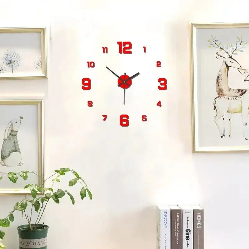 Creatives Frameless DIY Wall Clock Offices Wall Decoration Decoration for Bedroom Homes Silent Clock Living Room Clocks Decor