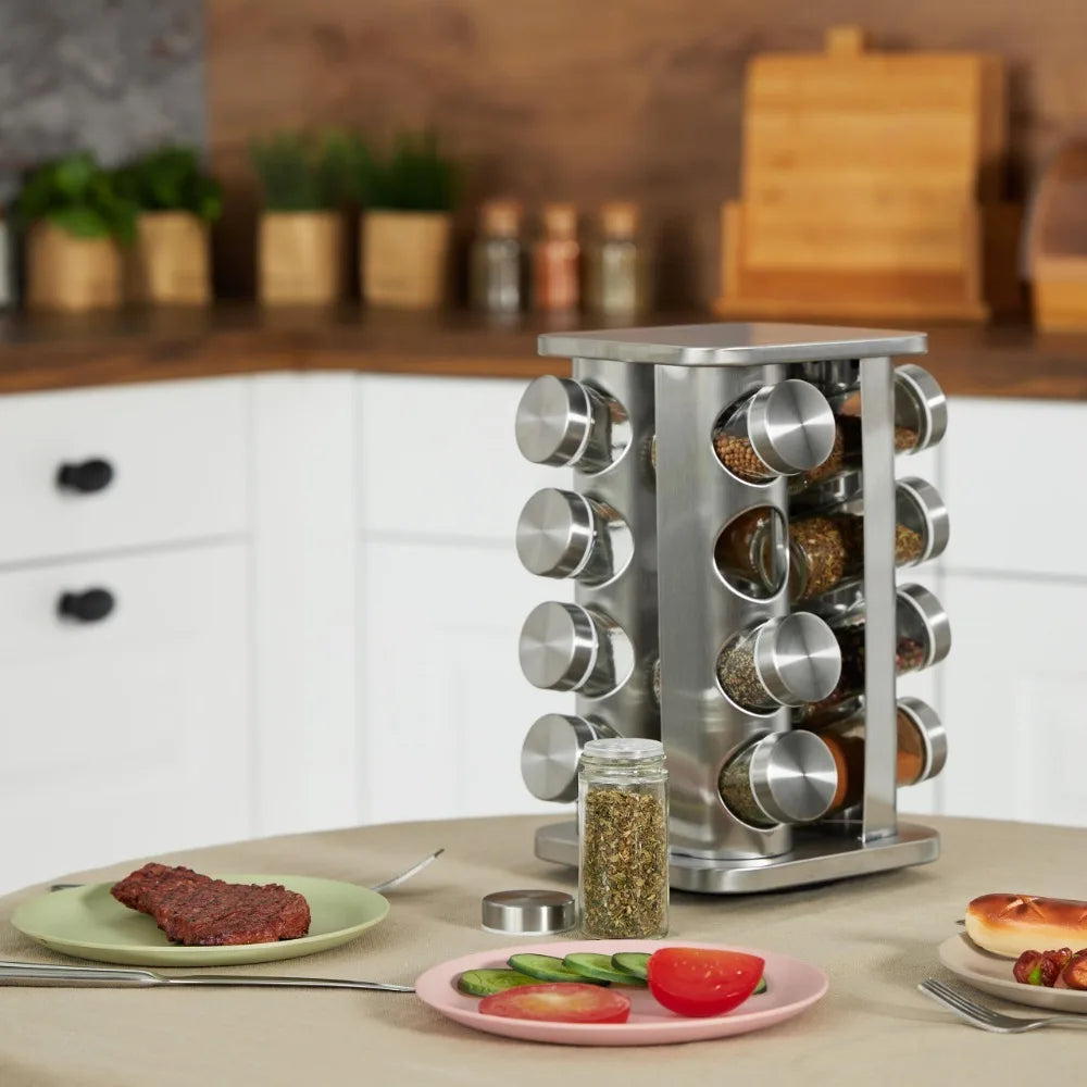 Choice Drehregal 360 Grad Drehbar - Edelstahl Groß Kompakt