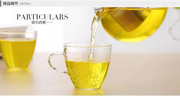 High quality Heat Resistant Glass Tea Pot,Chinese Flower Tea Set Puer Kettle Coffee Teapot Convenient With Infuser Office Home