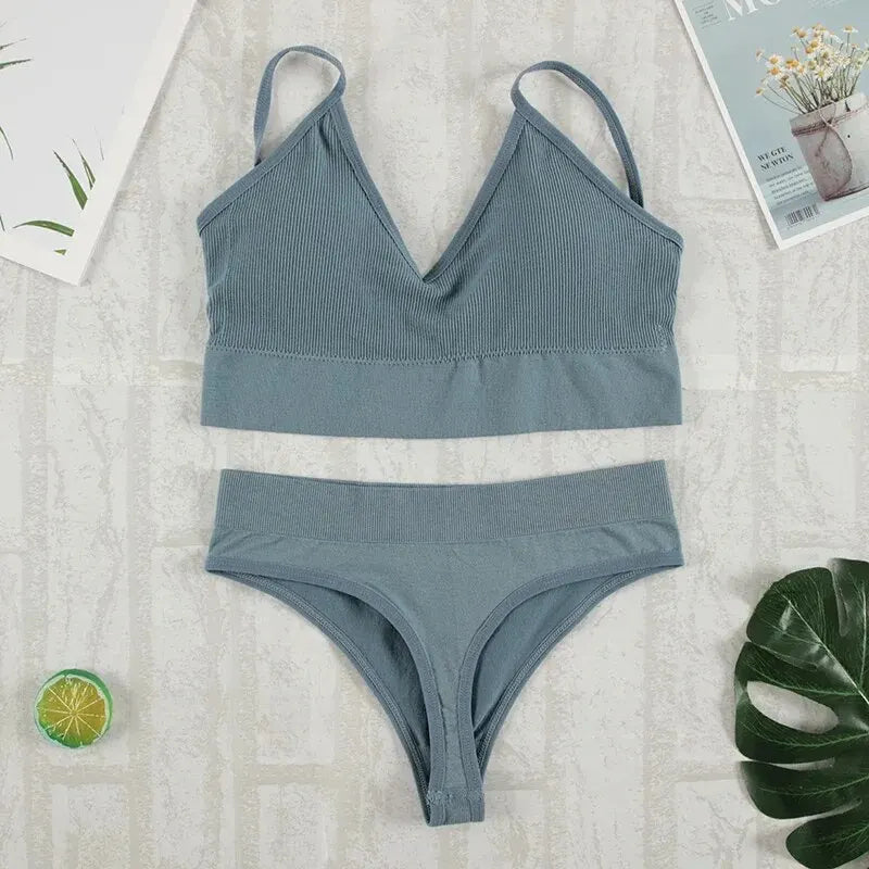 Zhejiang Bralette Gepolstert Nahtlos - 2er Set S M Polyester