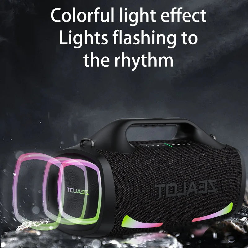 Boxă Bluetooth 2025: Subwoofer portabil wireless Zealot S79 de 100 W pentru exterior, colecție de sunete HiFi