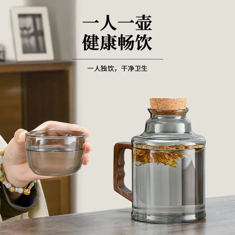 New small warm pot home teapot Glass tea cup mug braised teapot office thermos bottle
