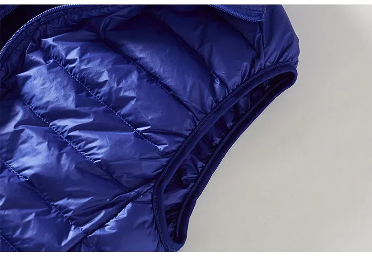 Blaue Herren-Weste Stehkragen - Dünn, Ärmellos, M-4XL