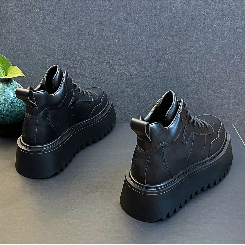 Nova Runner High Top Leder Komfort- Plateau 3cm Größe 42-46