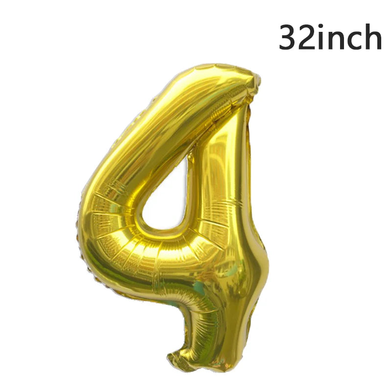 QIJOYJU Rosegold Zahlballon - 32 Zoll 1 Stück Nummer