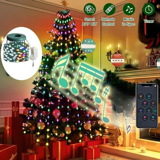 RTONTR LED Lichterkette App Steuerung - Länge 2,1 m, Knopfzellbatterie