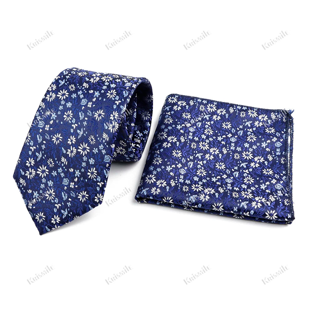 Novelty Paisley Tie Pocket Square Set For Men Skinny Slim 6cm Necktie Fit Business Wedding Party Stage Host Daily Wear Accessory