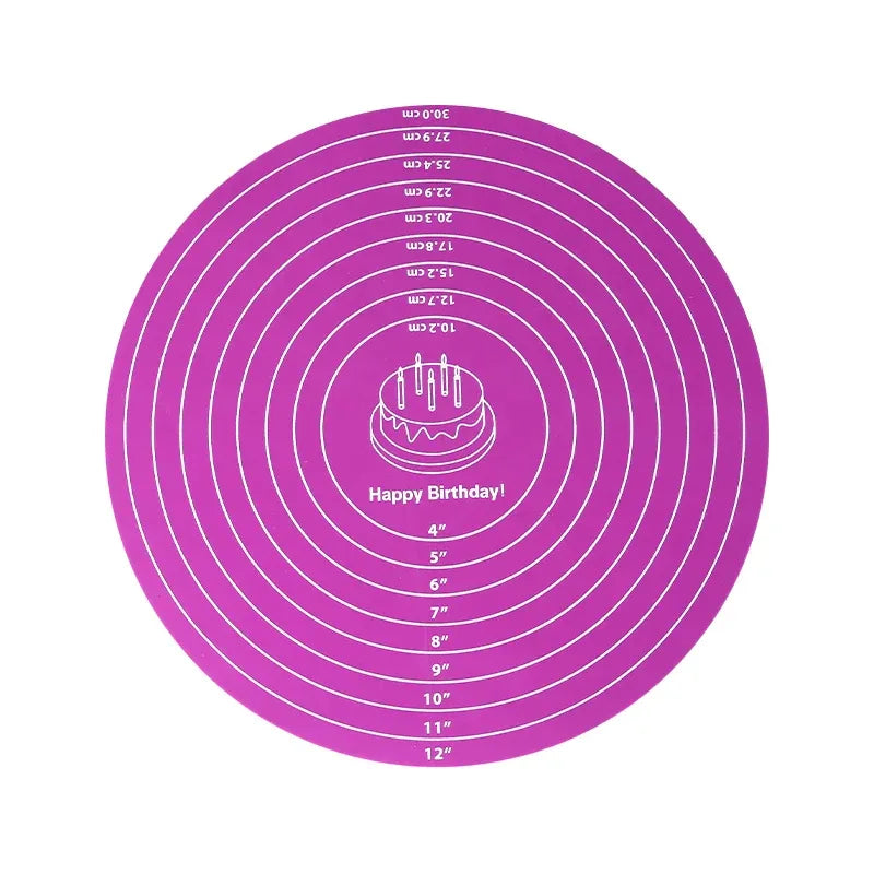 FAIS DU Cake Turntable Pat Silicone Baking Mat For Cake with Size Non-stick High Temperature Resistant Bake Tool Kitchen Gadget - Golden Bridge Store