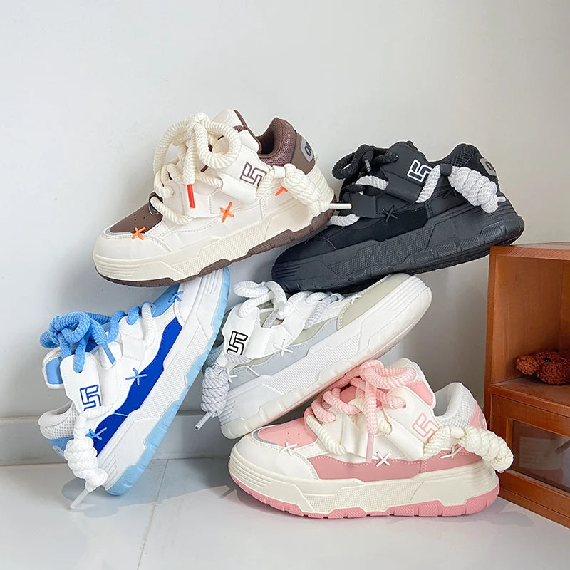 New Women Shoes Fashion Platform Sneakers Ladies Spring Flats Thick Soled Casual Running Shoes for Woman Size 35-42