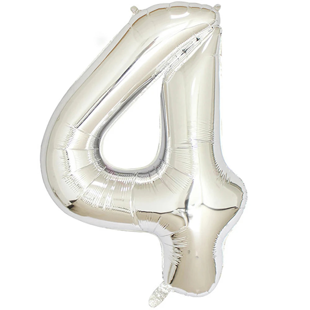 Silber-Zahlen-Ballon 2025: 40" Aluminium-Foil Digital - Birthday Photo Props Collection