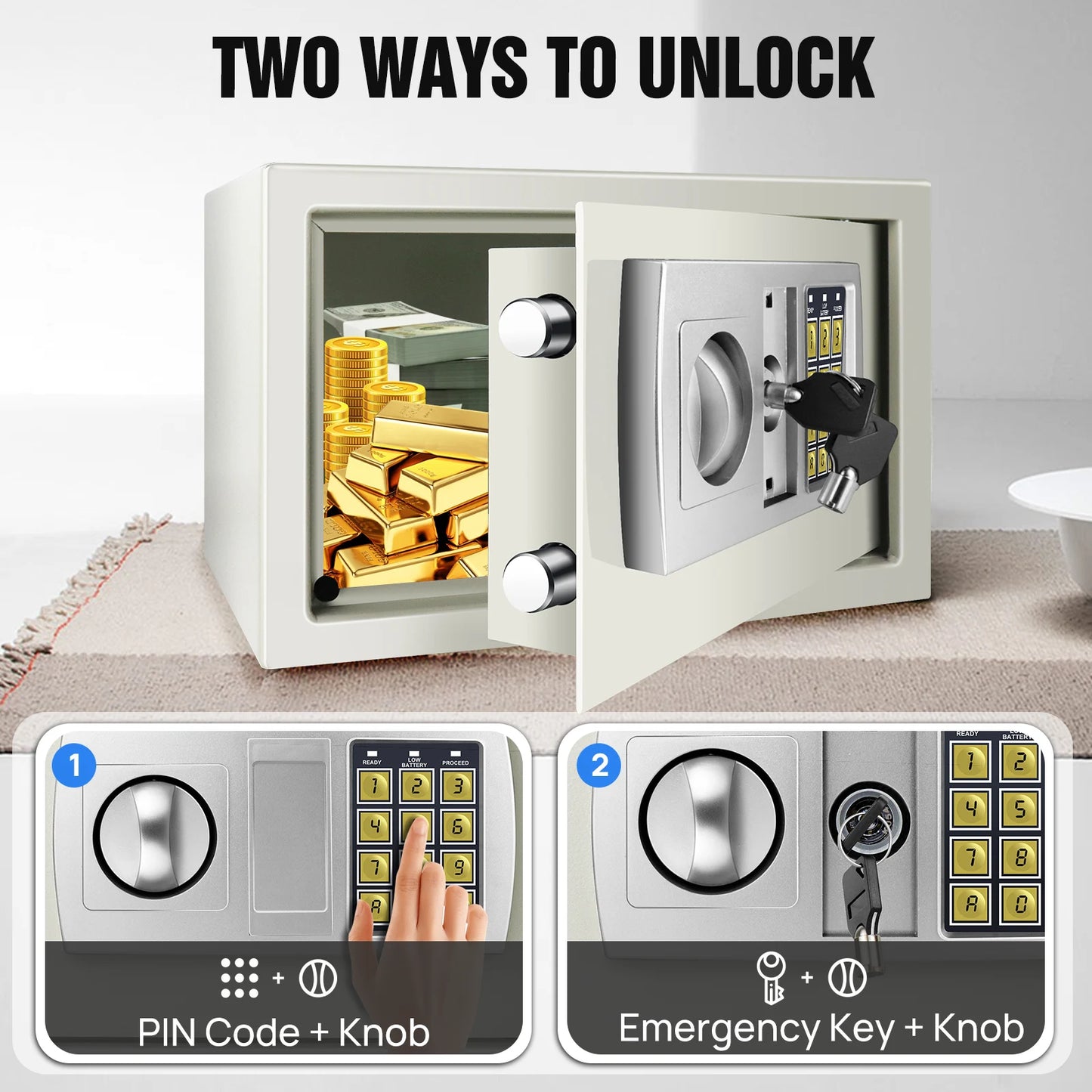 Seif digital din oțel DayPlus 16L - Cutie electronică de securitate pentru birou și casă