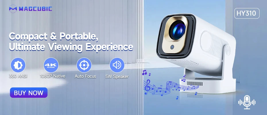 Proiector Magcubic HY300 Pro 4K Android 11 Dual Wifi6 260ANSI Allwinner H713 BT5.0 1080P 1280*720P Proiector Home Cinema pentru exterior