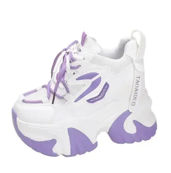 Fashion Sneakers For Women 11CM Platform Chunky Casual Shoes High Quality Autumn Woman Tenis Female Walking Trainers Thick Sole