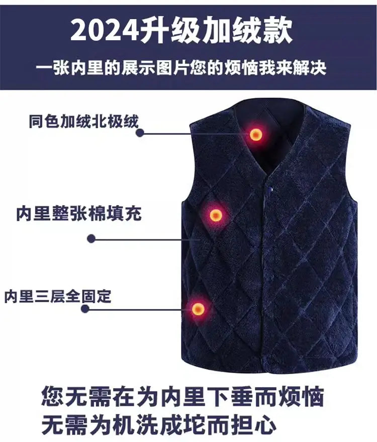 AlpenFit Slim Warme Daunenweste - Baumwolle, Vlies Gr. M-L