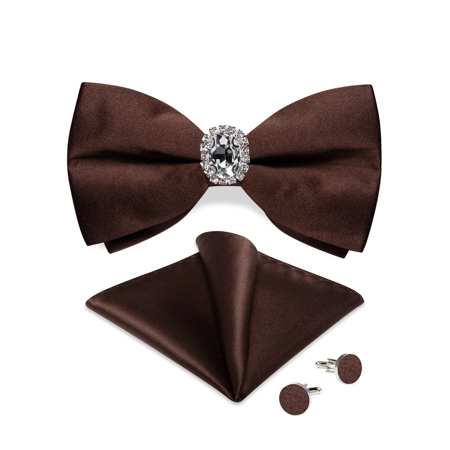 Set de butoni de buzunar cu nod fluture pentru bărbați, din mătase, de designer, pentru nuntă