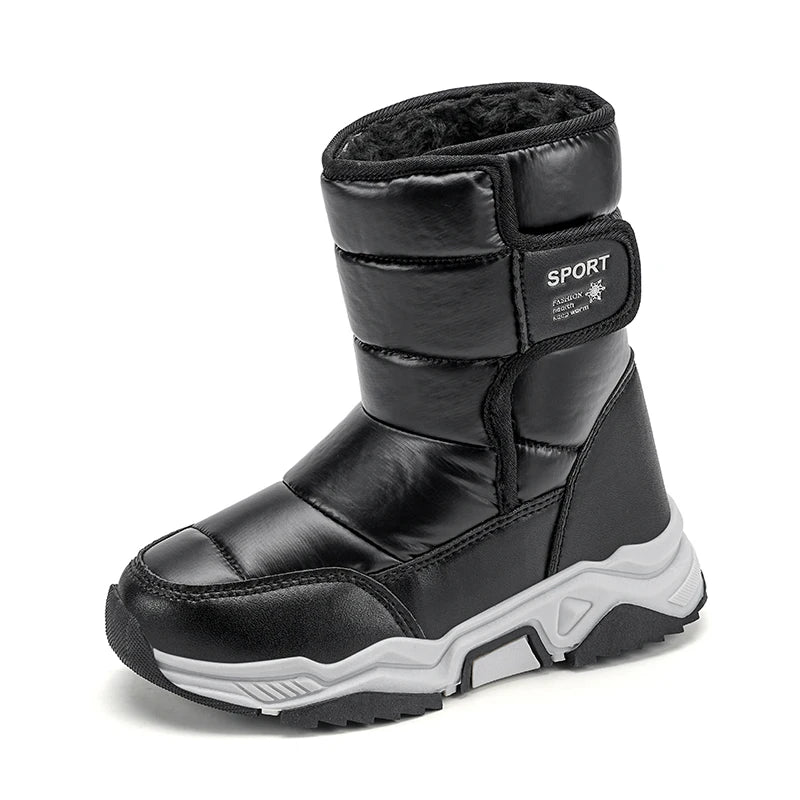Neue Kinder Schnee Stiefel Winter High-top Warme Baumwolle Schuhe für Kinder Jungen Mädchen Warme Plüsch Futter Stiefeletten anti-skid Wasserdicht