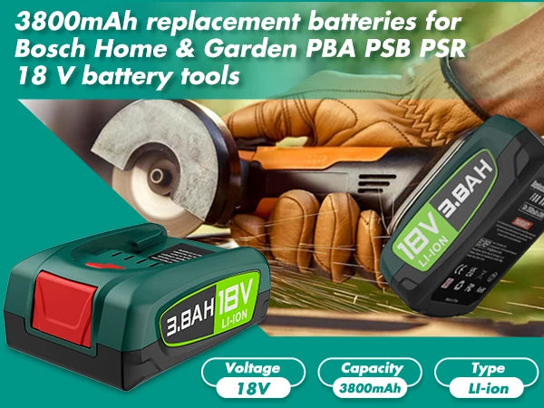 For Bosch 18V 3800mAh Battery PBA Replacement Battery for BOSCH PBA PSB PSR 18V Battery Tools AL18815CV AL1880CV
