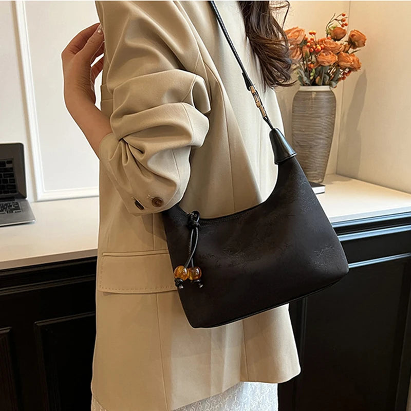 Premium Damen Crossbody Tasche Stickerei - Vielseitige Schultertasche Marke - Tote Reise Geldbörse