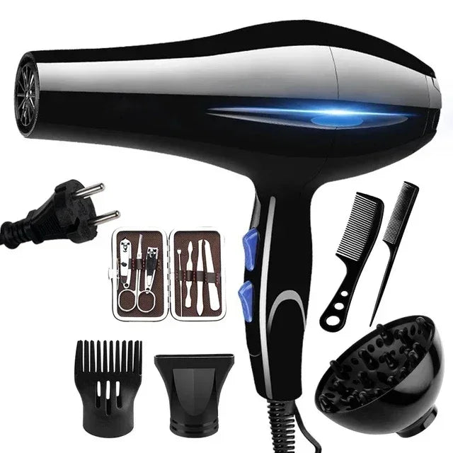 Hair Dryer 2200W Professional Powerful Hair Dryer Fast Heating Hot And Cold Adjustment Ionic Air Blow Dryer with Air Collecting - Golden Bridge Store