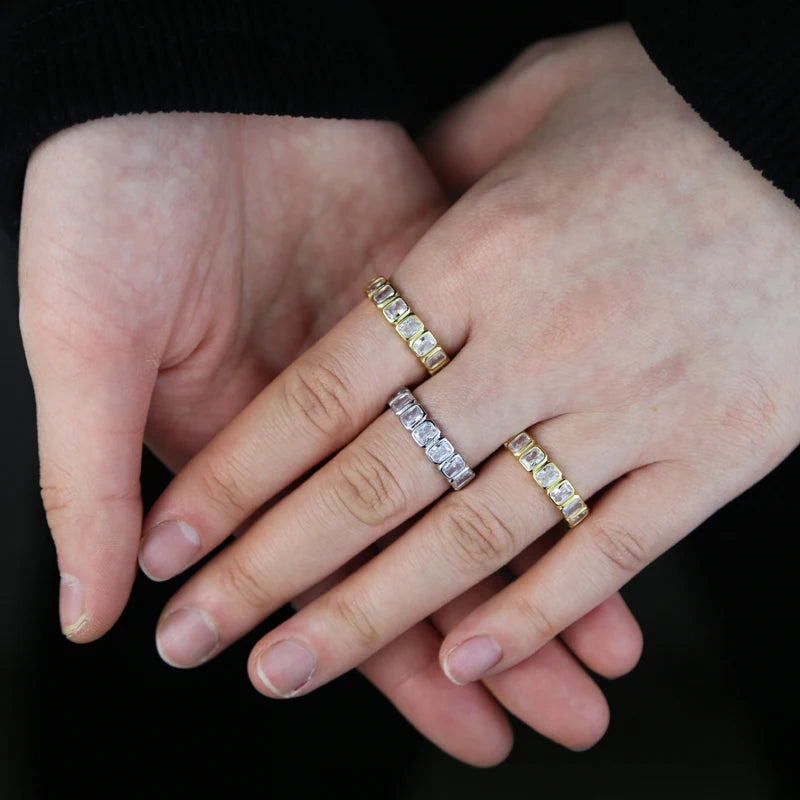 GIRLMIDNIGHT Geometrischer Ring 925 Silber - Zirkonia 57