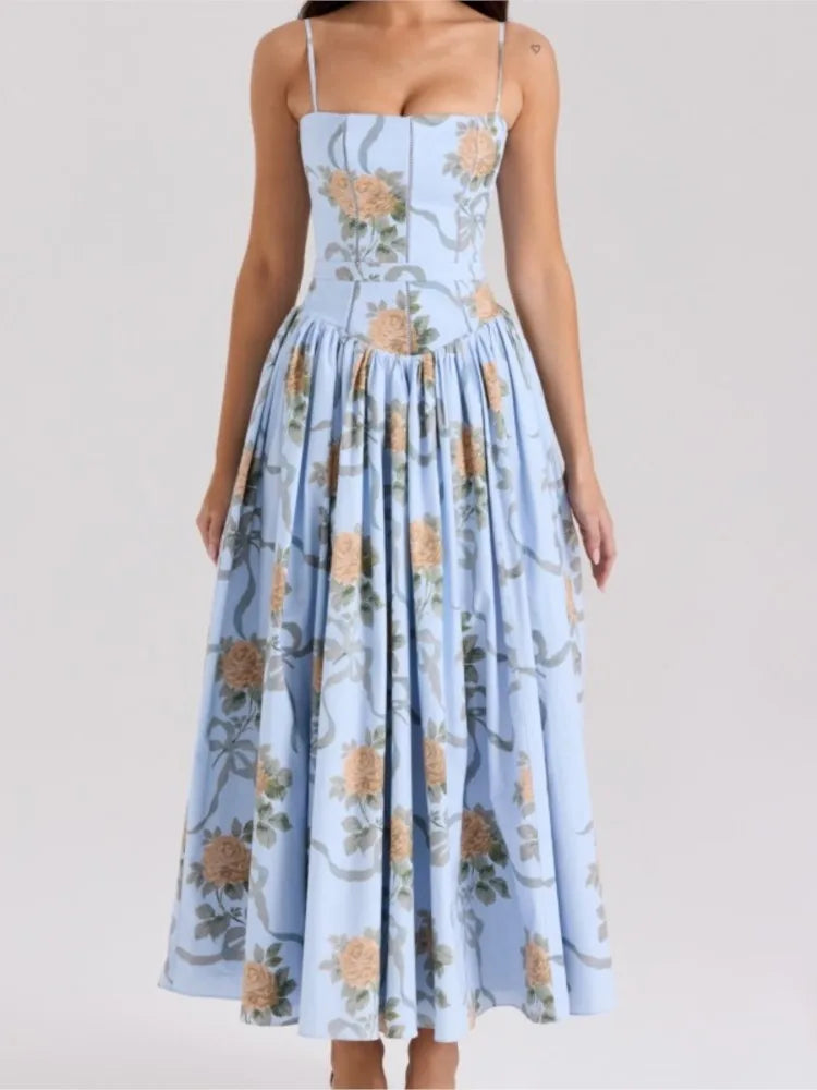 Luna Belle Elegantes Sommerkleid - Blumen Maxi S-XL