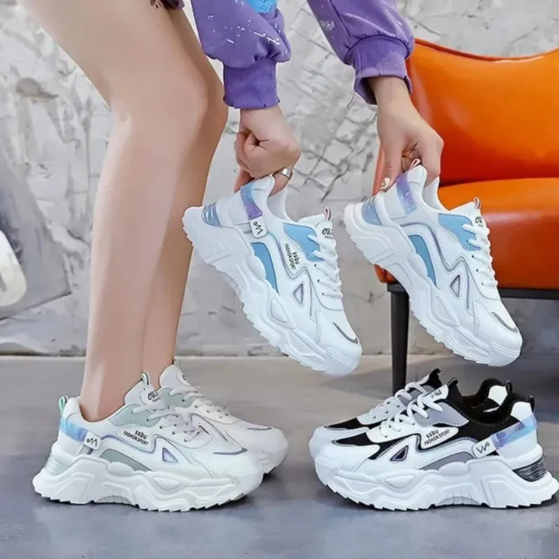 NEW Sneakers Women Platform Flat Shoes Woman Shoes Green Casual Trainers Ladies Chunky Sneakers Women Shoes