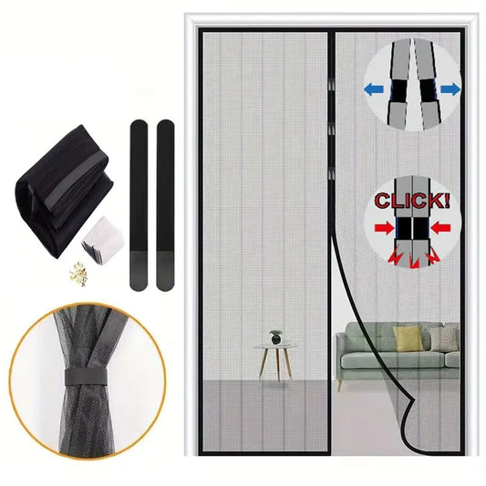 Magnetic Screen Door Retractable Mesh Doors Pet Net Patio Hands Free Magic Closure Mosquito Curtain Heavy Duty Kid Friendly