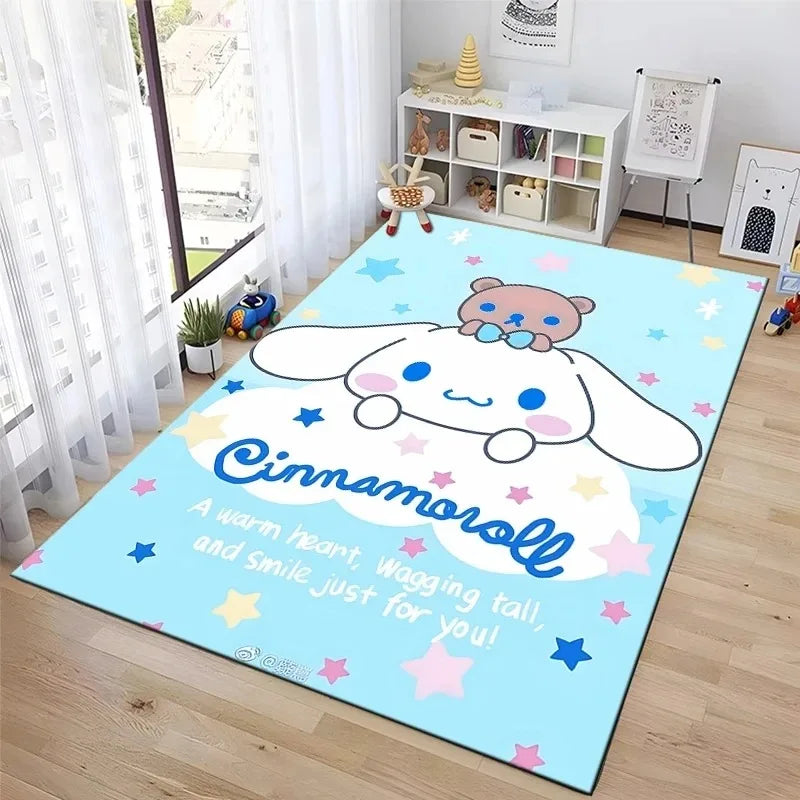 Cute cartoon Sanrio cinnamon dog printed carpet kids room game non-slip soft floor mat living room bedroom home decoration