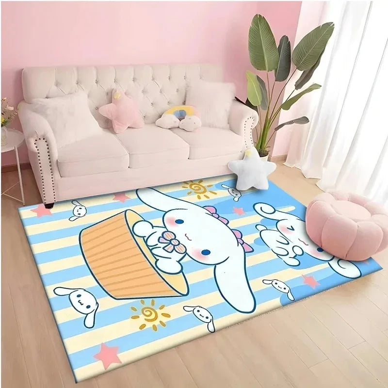 Cute cartoon Sanrio cinnamon dog printed carpet kids room game non-slip soft floor mat living room bedroom home decoration