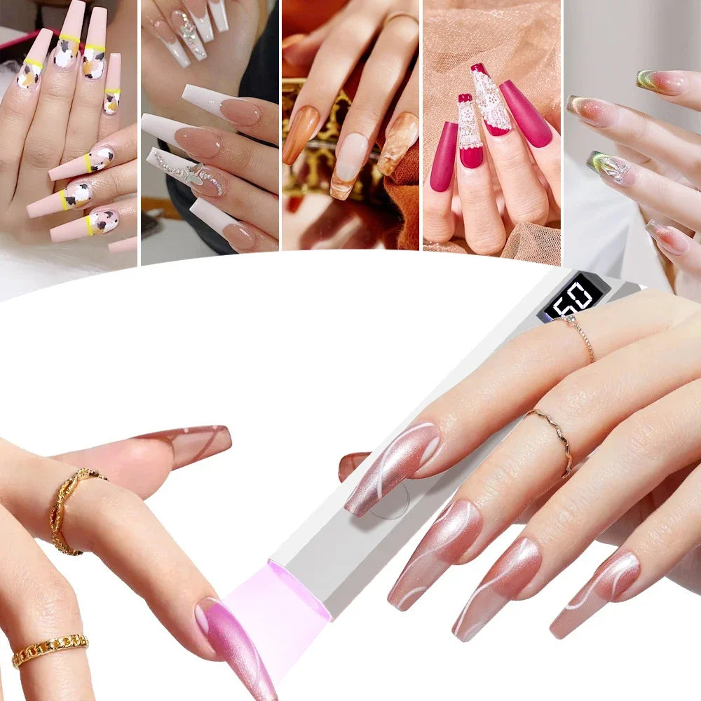 Handheld Mini UV LED Nail Lamp for Gel Polish Curing USB Rechargeable Quick Dry Portable Manicure Machine Nail Art Tool