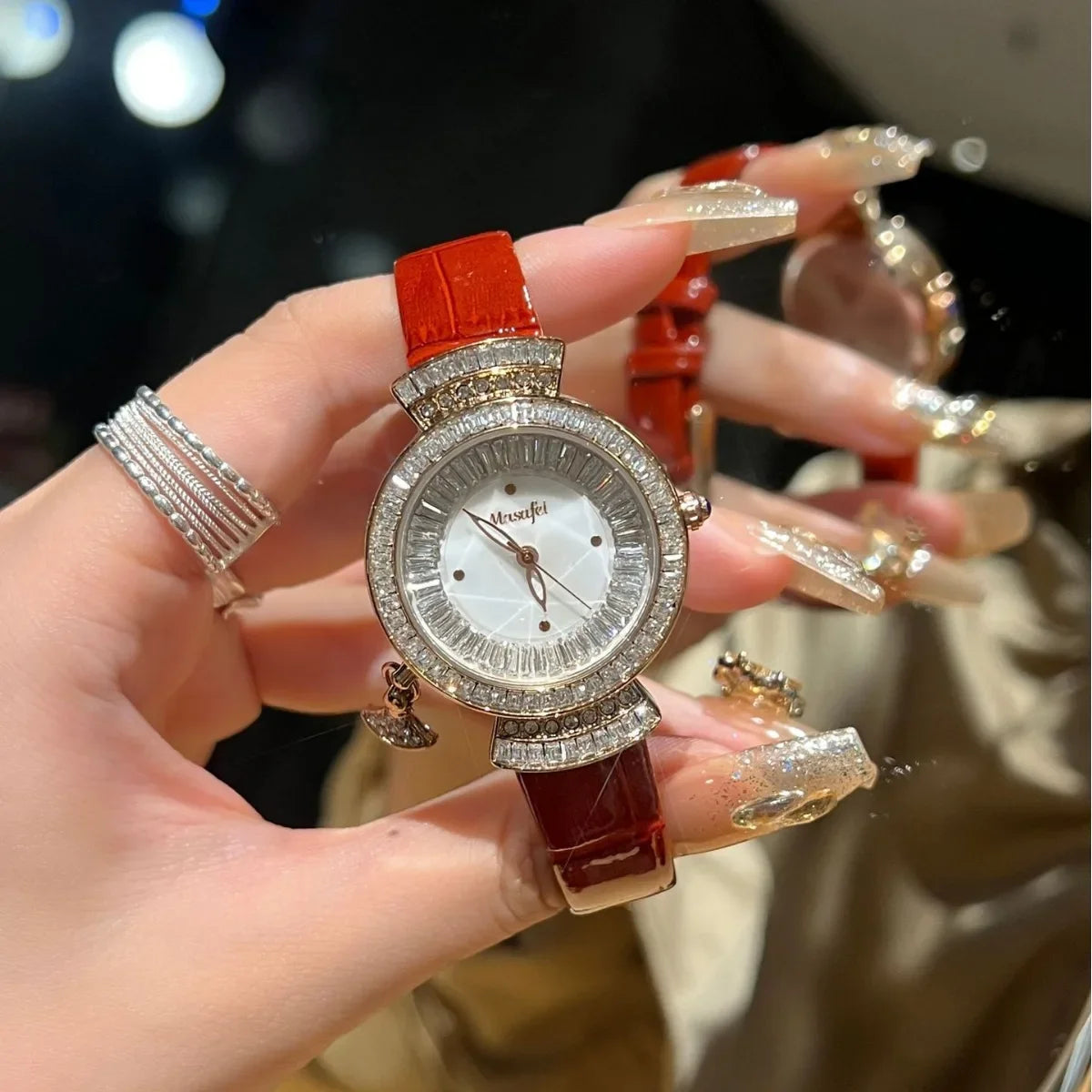 Unique Full Diamonds Shaped Watches Women Rhinestone Luxury Fashion Brand Ladies Watch Diamond Bracelet AAA Wrist Watch Reloj