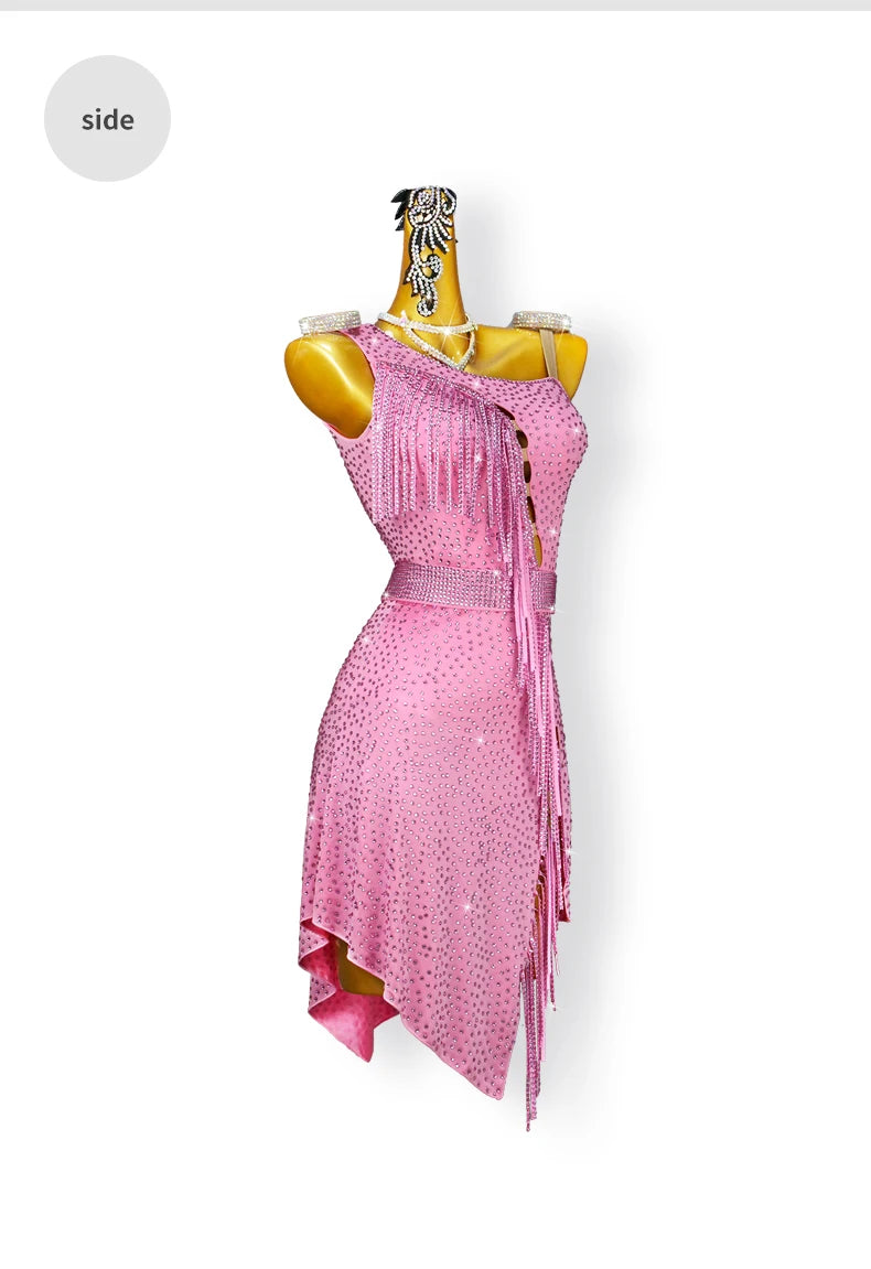 Elegante Partykleider Für Frauen 2025 Neu Lateinische Tanzkleidung Sexy Tanzkleidung Kostüm Linie Rock Kinder Mädchen Bühne Sport Anzug Anpassbar